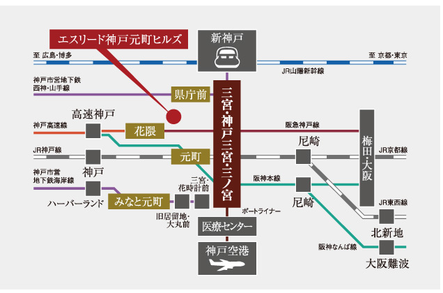 エスリード神戸元町ヒルズ　ロケーション