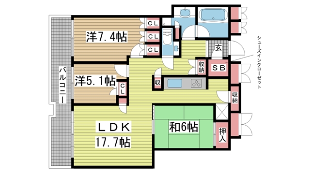 神戸市中央区中山手通の賃貸物件外観