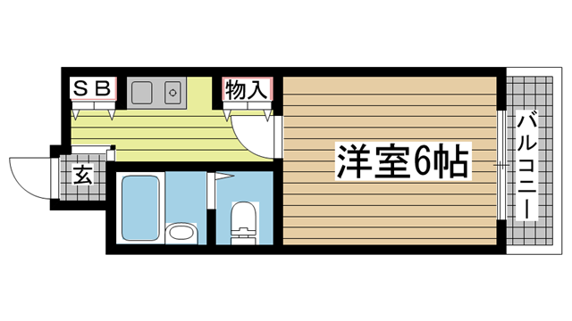 神戸市中央区筒井町の賃貸物件間取画像