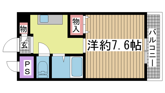 神戸市灘区城内通の賃貸物件間取画像