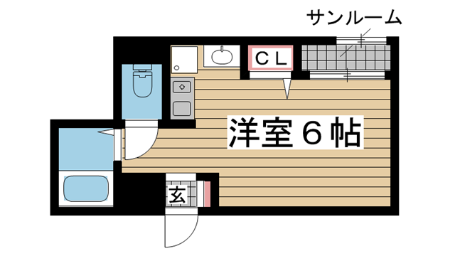 神戸市中央区吾妻通の賃貸物件間取画像
