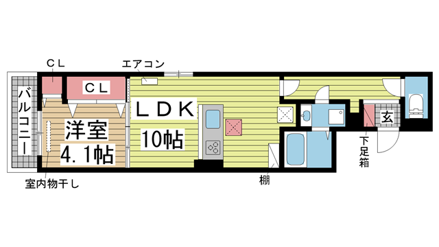 神戸市東灘区魚崎南町の賃貸物件間取画像