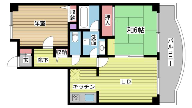 神戸市長田区林山町の賃貸物件間取画像