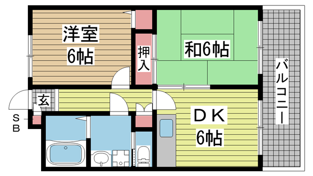 神戸市灘区大和町の賃貸物件間取画像