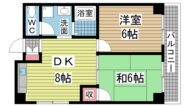 神戸市兵庫区門口町の賃貸物件間取画像