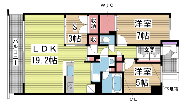 神戸市東灘区本山南町の賃貸物件間取画像