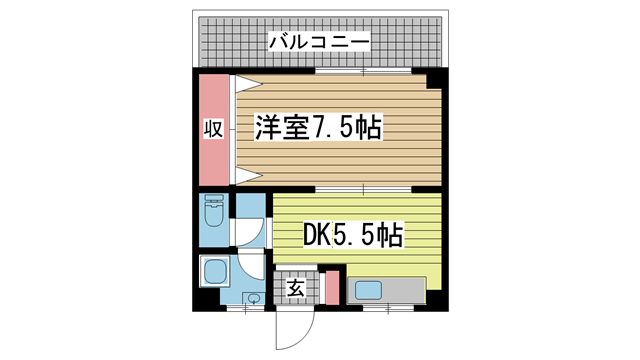 神戸市兵庫区永沢町の賃貸物件間取画像