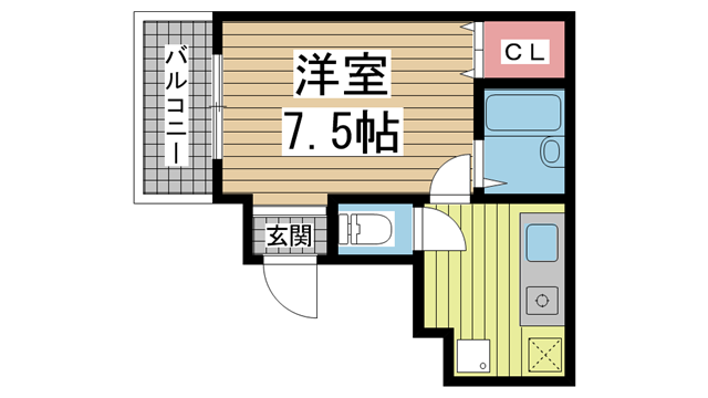 神戸市中央区坂口通の賃貸物件間取画像
