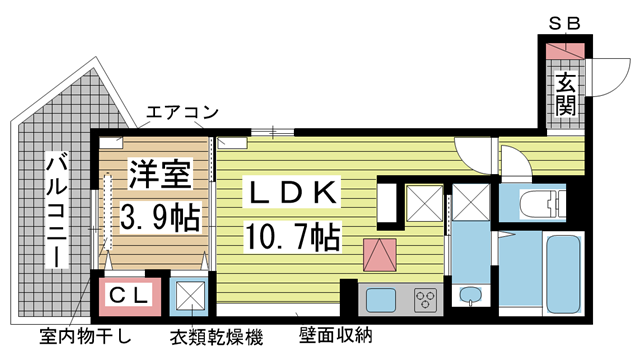 神戸市灘区国玉通の賃貸物件間取画像