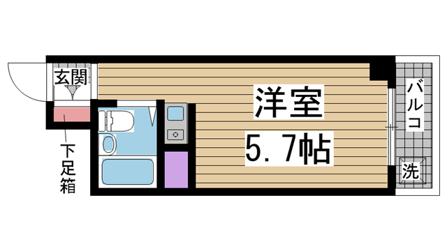神戸市中央区北長狭通の賃貸物件間取画像