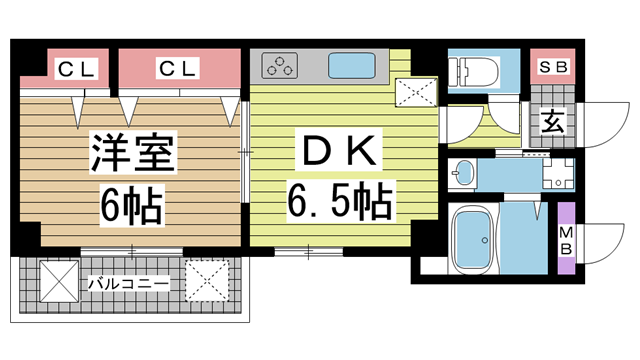 神戸市兵庫区本町の賃貸物件間取画像