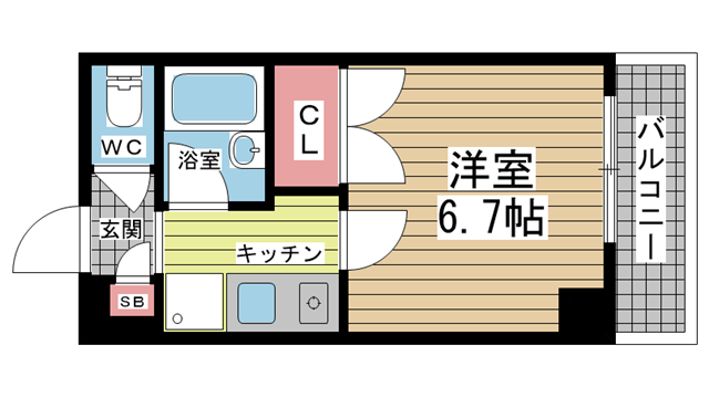 神戸市灘区永手町の賃貸物件間取画像
