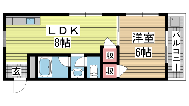 神戸市中央区多聞通の賃貸物件間取画像