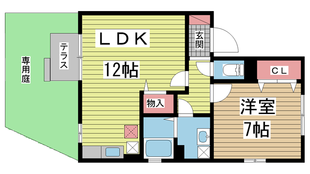 神戸市北区北五葉の賃貸物件間取画像