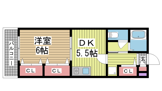 神戸市北区南五葉の賃貸物件間取画像