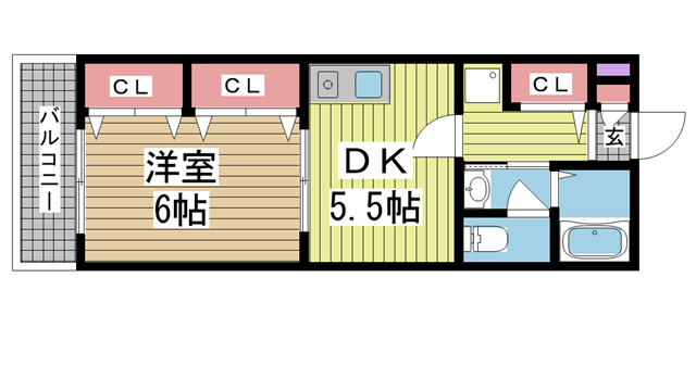 神戸市北区南五葉の賃貸物件間取画像