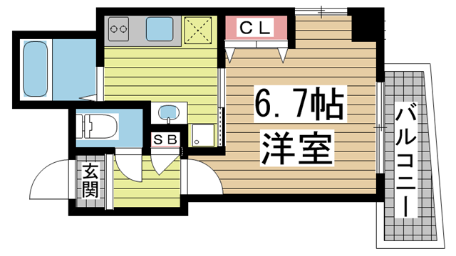 神戸市中央区旭通の賃貸物件間取画像