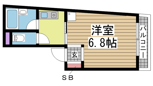 神戸市中央区旗塚通の賃貸物件間取画像