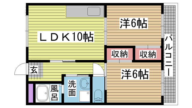 神戸市中央区楠町の賃貸物件間取画像