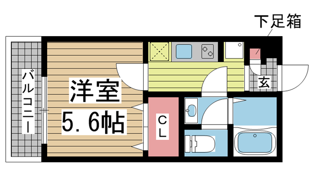 神戸市中央区野崎通の賃貸物件間取画像