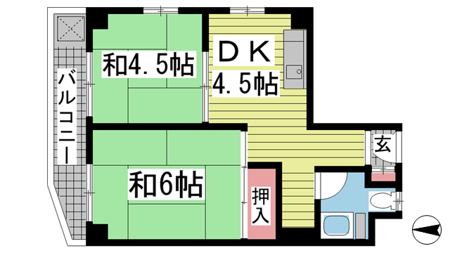 神戸市中央区北野町の賃貸物件間取画像
