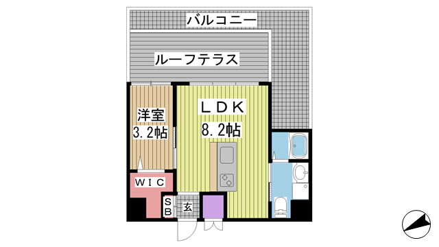 神戸市兵庫区西橘通の賃貸物件間取画像