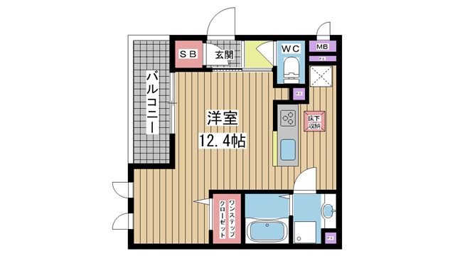 神戸市中央区上筒井通の賃貸物件間取画像