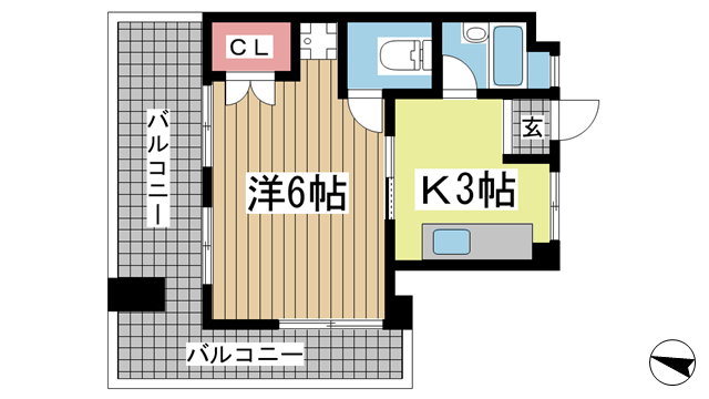 神戸市中央区筒井町の賃貸物件間取画像