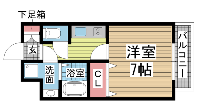 神戸市中央区八幡通の賃貸物件間取画像