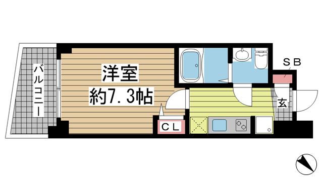 神戸市兵庫区西出町の賃貸物件間取画像