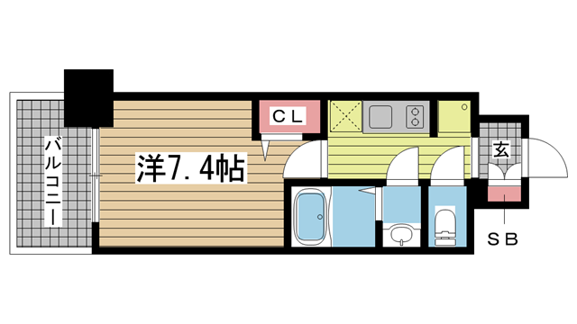 神戸市中央区国香通の賃貸物件間取画像