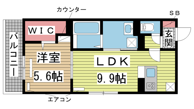 神戸市兵庫区七宮町の賃貸物件間取画像