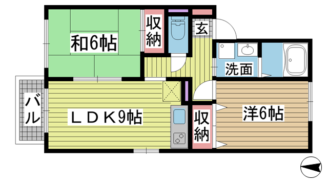 神戸市長田区大谷町の賃貸物件間取画像