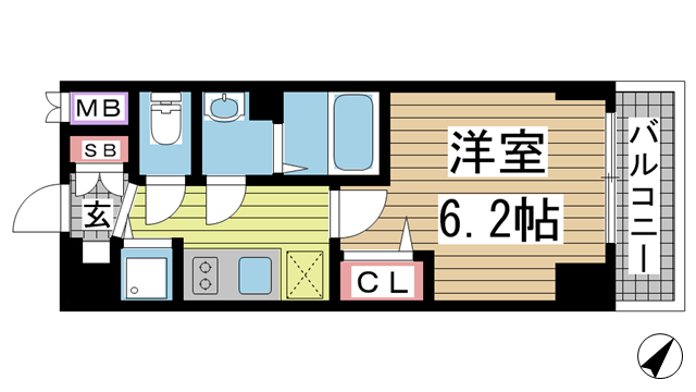 神戸市兵庫区羽坂通の賃貸物件間取画像