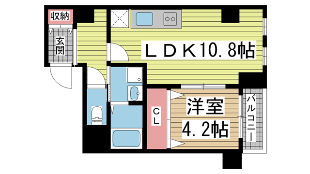 神戸市中央区熊内町の賃貸物件間取画像