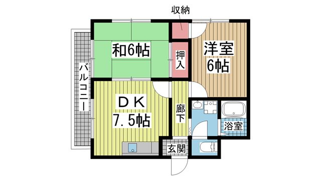 神戸市兵庫区入江通の賃貸物件間取画像