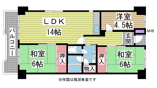 神戸市中央区港島中町の賃貸物件間取画像