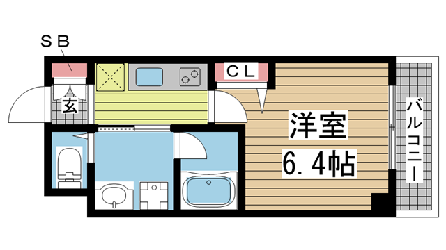 神戸市中央区坂口通の賃貸物件間取画像