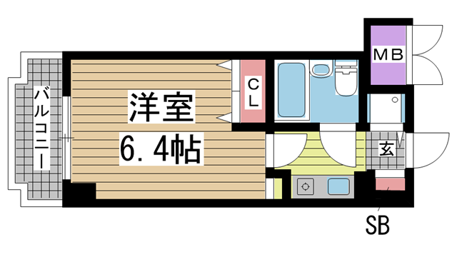 神戸市中央区東雲通の賃貸物件間取画像