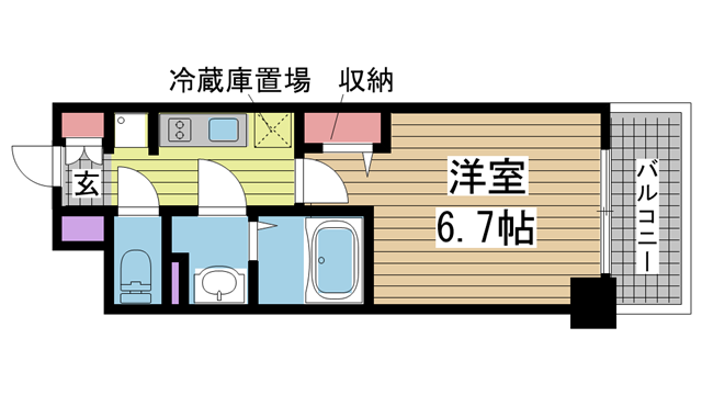 神戸市兵庫区西出町の賃貸物件間取画像