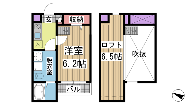 神戸市兵庫区東出町の賃貸物件間取画像