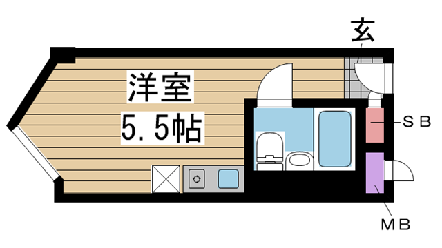 神戸市中央区北野町の賃貸物件間取画像