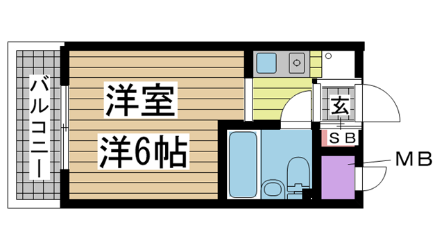神戸市中央区御幸通の賃貸物件間取画像