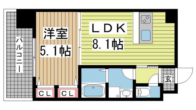 神戸市東灘区田中町の賃貸物件間取画像