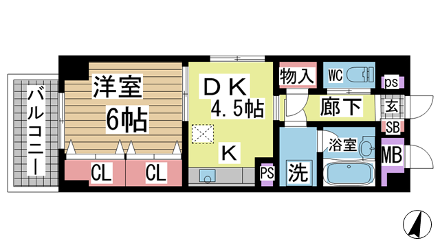 神戸市長田区御船通の賃貸物件間取画像