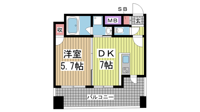神戸市灘区王子町の賃貸物件間取画像