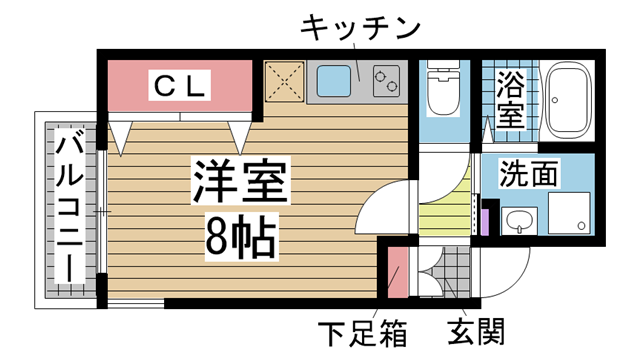 神戸市兵庫区塚本通の賃貸物件間取画像
