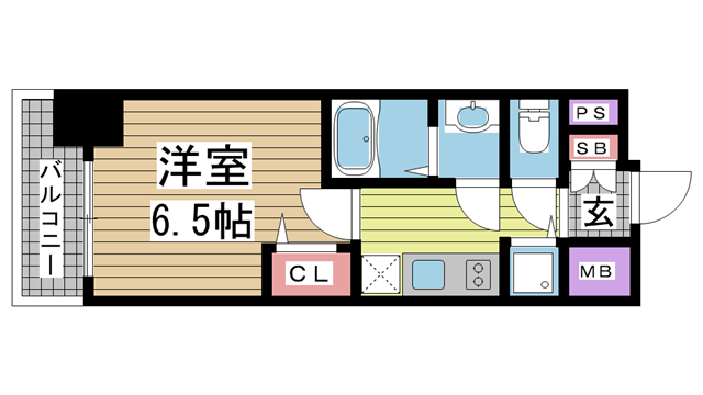 神戸市兵庫区新開地の賃貸物件間取画像