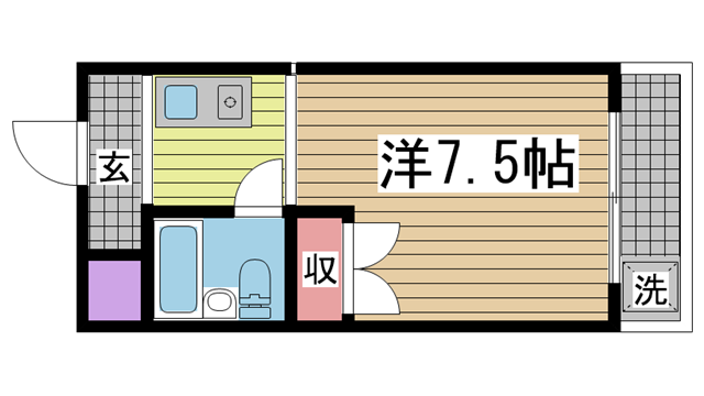 神戸市灘区烏帽子町の賃貸物件間取画像