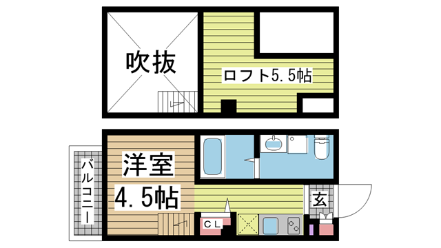 神戸市須磨区大池町の賃貸物件間取画像